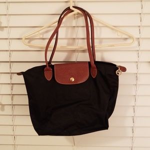 Black mini Longchamp tote bag